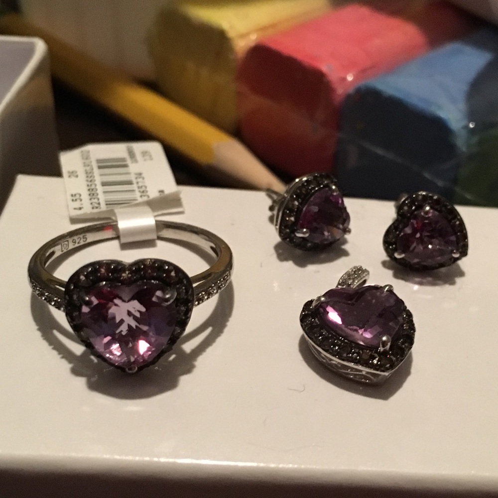 Lorenzo Amethyst & smoky quartz set Valentine’s - Picture 2 of 8